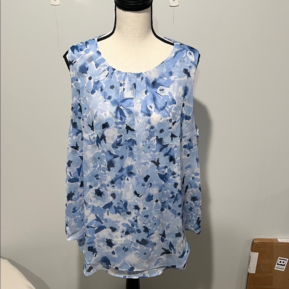 Christina Bright Orange Leaf Print Top